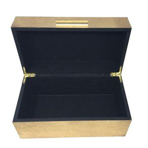 CosmoLiving by Cosmopolitan Wooden Box with Textured Gold Foiled Exterior